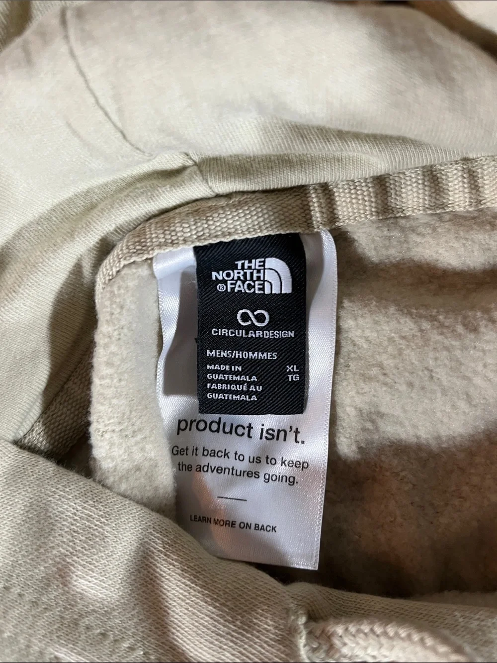 The North Face Men's Crewneck Hoodie in Light Olive with White Logo